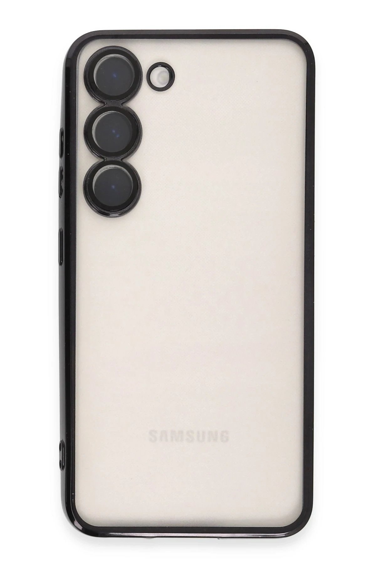 Samsung Galaxy S23 Kılıf Lensli Silikon - Siyah-(5796) - Görsel 2