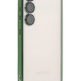 Samsung Galaxy S23 Kılıf Lensli Silikon - Yeşil-(5796)