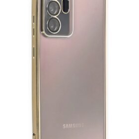 Samsung Galaxy Note 20 Ultra Kılıf Lensli Silikon - Gold-(5796)