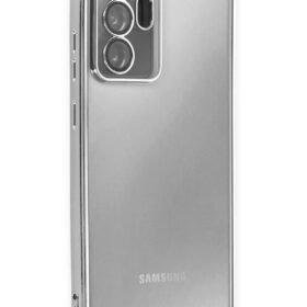 Samsung Galaxy Note 20 Ultra Kılıf Lensli Silikon - Gümüş-(5796)