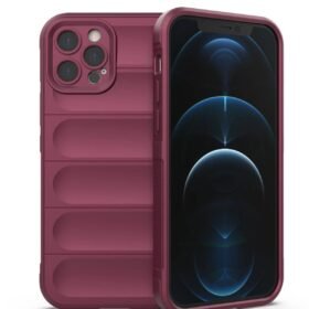 iPhone 12 Pro Kılıf Optimum Silikon - Bordo-(5796)