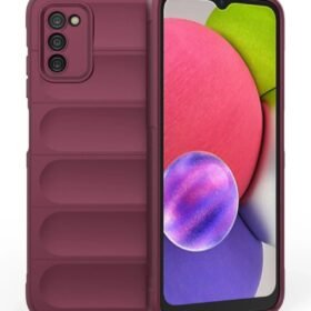 Samsung Galaxy A03S Kılıf Optimum Silikon - Bordo-(5796)
