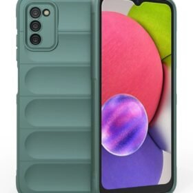 Samsung Galaxy A03S Kılıf Optimum Silikon - Koyu Yeşil-(5796)