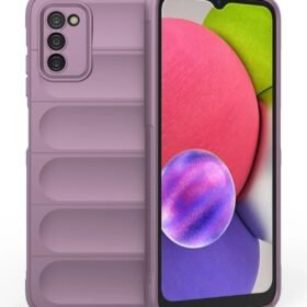 Samsung Galaxy A03S Kılıf Optimum Silikon - Mor-(5796)