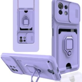 Xiaomi Mİ 11 Lite Kılıf Zuma Kartvizitli Yüzüklü Silikon - Lila-(5796)