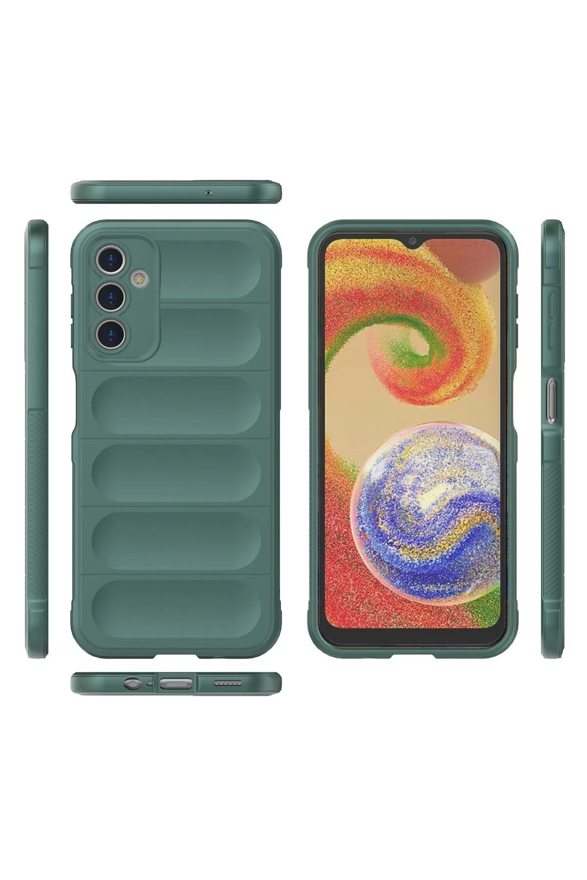 Samsung Galaxy A14 4G Kılıf Optimum Silikon - Koyu Yeşil-(5796) - Görsel 3