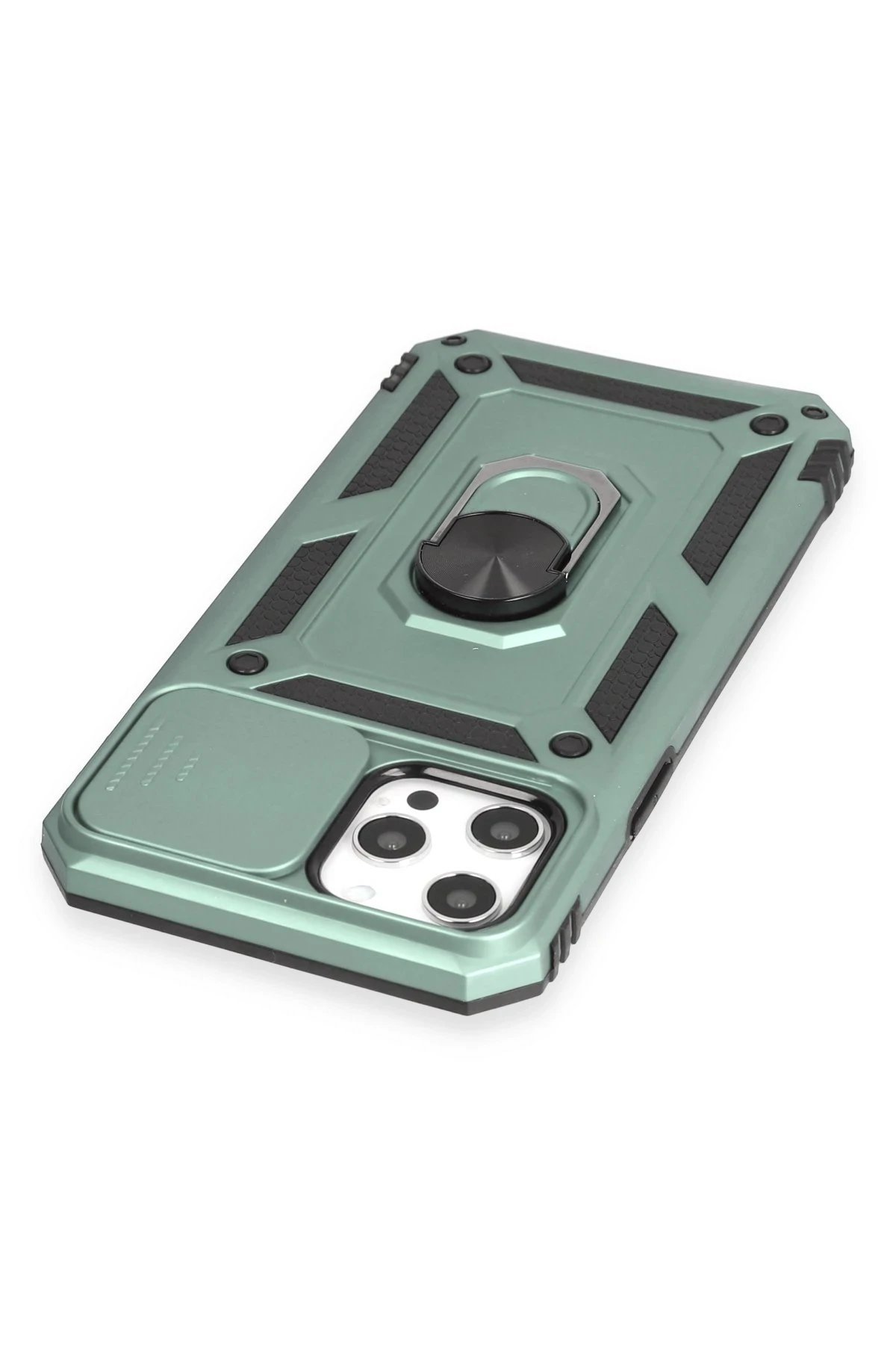 iPhone 12 Pro Max Kılıf Pars Lens Yüzüklü Silikon - Yeşil-(5796) - Görsel 5