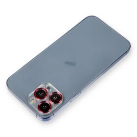 iPhone 12 Pro Max Metal Kamera Lens Koruma Cam - Kırmızı-(5796)