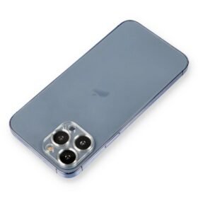 iPhone 12 Pro Max Metal Kamera Lens Koruma Cam - Gümüş-(5796)