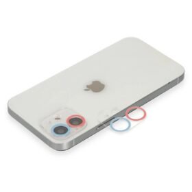 iPhone 12 Renkli Kamera Lens Koruma Cam - Pembe-Mavi-(5796)