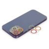 iPhone 12 Pro Max Renkli Kamera Lens Koruma Cam - Turuncu-Kırmızı-(5796)