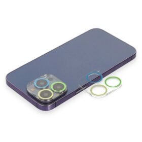 iPhone 13 Pro Max Renkli Kamera Lens Koruma Cam - Yeşil-Sarı-(5796)