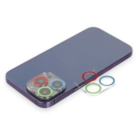 iPhone 13 Pro Max Renkli Kamera Lens Koruma Cam - Mavi-Yeşil-(5796)