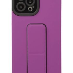 iPhone 12 Pro Max Kılıf Mega Standlı Silikon - Mor-(5796)