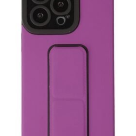 iPhone 14 Pro Kılıf Mega Standlı Silikon - Mor-(5796)