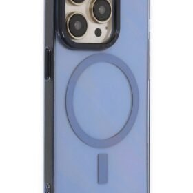 iPhone 14 Pro Kılıf Anka PC Magneticsafe Sert Metal Kapak - Sierra Blue-(5796)