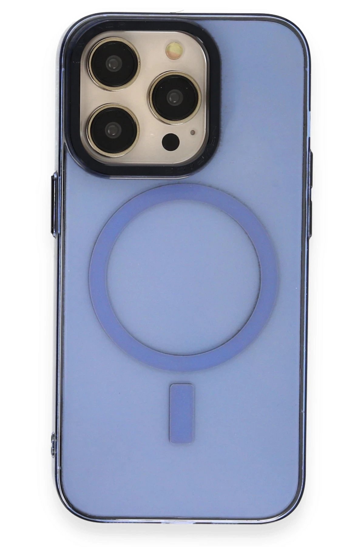 iPhone 14 Pro Kılıf Anka PC Magneticsafe Sert Metal Kapak - Sierra Blue-(5796) - Görsel 2