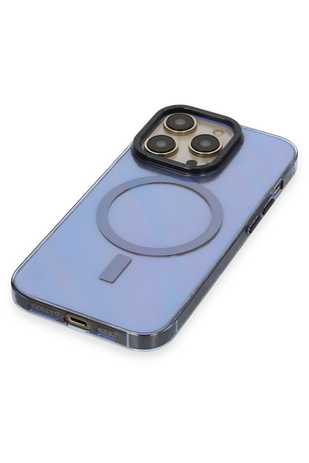iPhone 14 Pro Kılıf Anka PC Magneticsafe Sert Metal Kapak - Sierra Blue-(5796) - Görsel 4