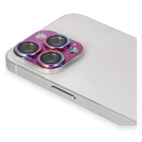 iPhone 13 Pro Max Pers Alüminyum Kamera Lens - Rainbow-(5796)