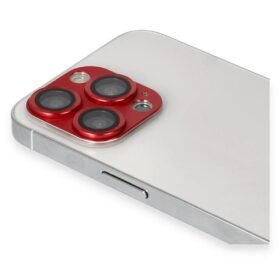 iPhone 13 Pro Max Pers Alüminyum Kamera Lens - Kırmızı-(5796)
