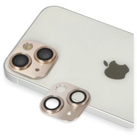 iPhone 13 Pers Alüminyum Kamera Lens - Gold-(5796)