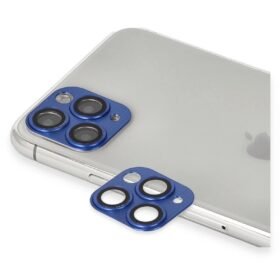 iPhone 11 Pro Max Pers Alüminyum Kamera Lens - Lacivert-(5796)