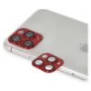 iPhone 11 Pro Max Pers Alüminyum Kamera Lens - Kırmızı-(5796)
