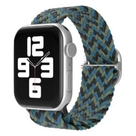 Apple Watch 38mm Star Kordon - Zigzag Mavi-Yeşil-(5796)