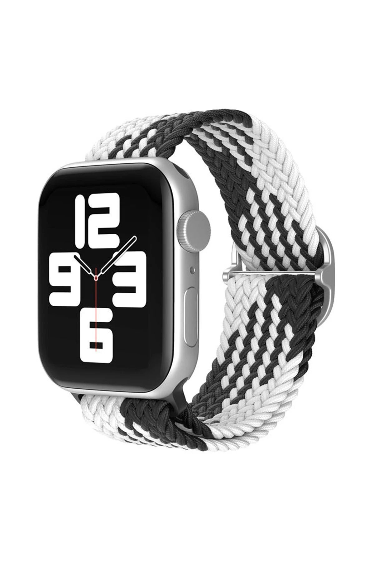 Apple Watch 42mm Star Kordon - Siyah-Beyaz-(5796)