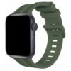 Apple Watch 38mm KR408 Çizgili Silikon Kordon - Koyu Yeşil-(5796)