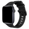 Apple Watch 42mm KR408 Çizgili Silikon Kordon - Siyah-(5796)