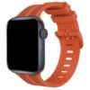 Apple Watch 42mm KR408 Çizgili Silikon Kordon - Turuncu-(5796)