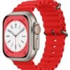 Apple Watch 42mm Ocean Kordon - Kırmızı-(5796)