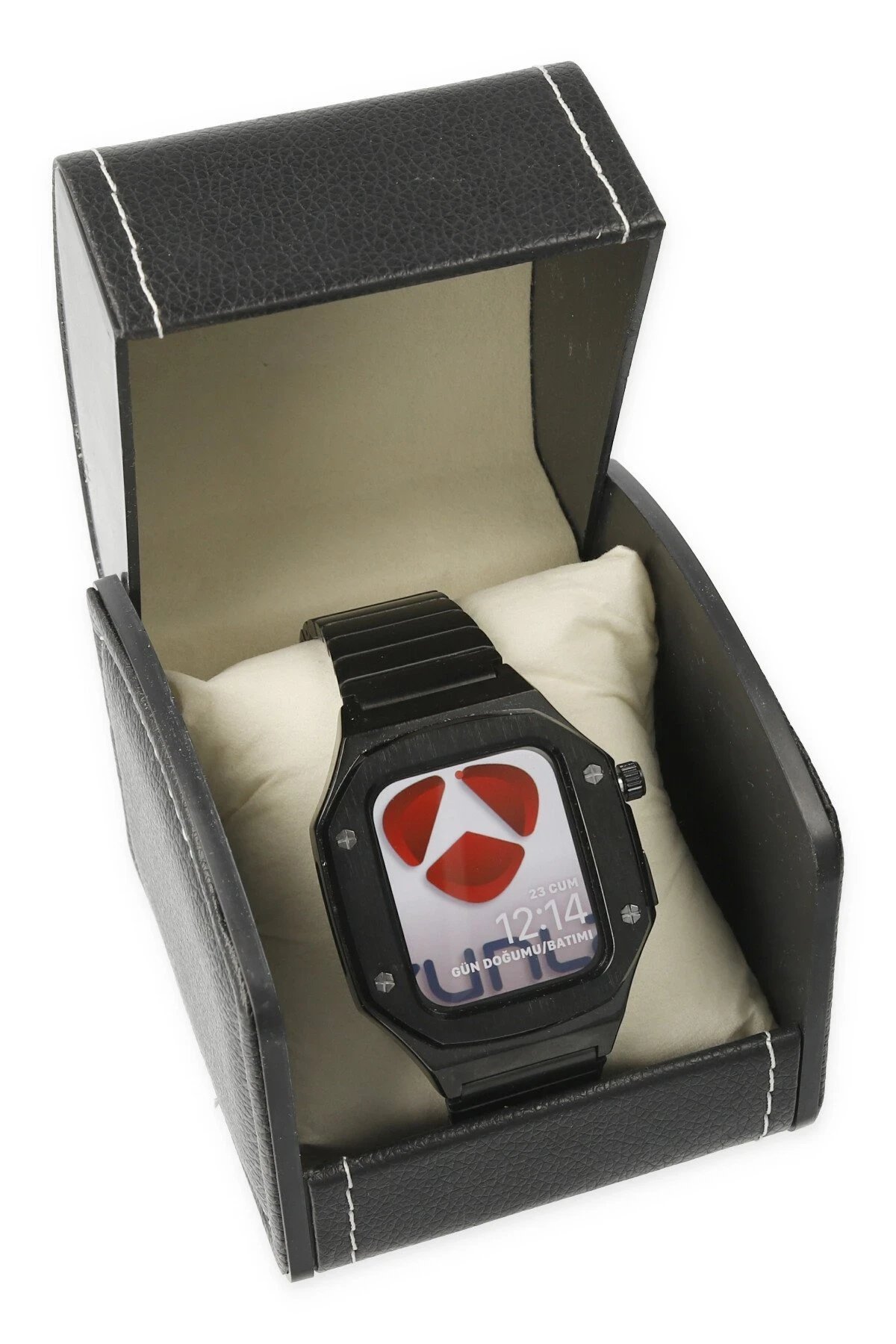 Apple Watch 44mm KR409 Metal Kordon - Siyah-(5796)