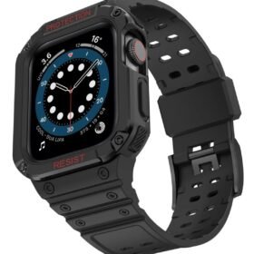 Apple Watch 42mm KR401 Silikon Kordon - Siyah-(5796)