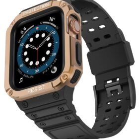 Apple Watch 42mm KR401 Silikon Kordon - Siyah-Rose-(5796)