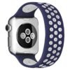 Apple Watch 42mm Ayarlı Delikli Silikon Kordon - Lacivert-Beyaz-(5796)