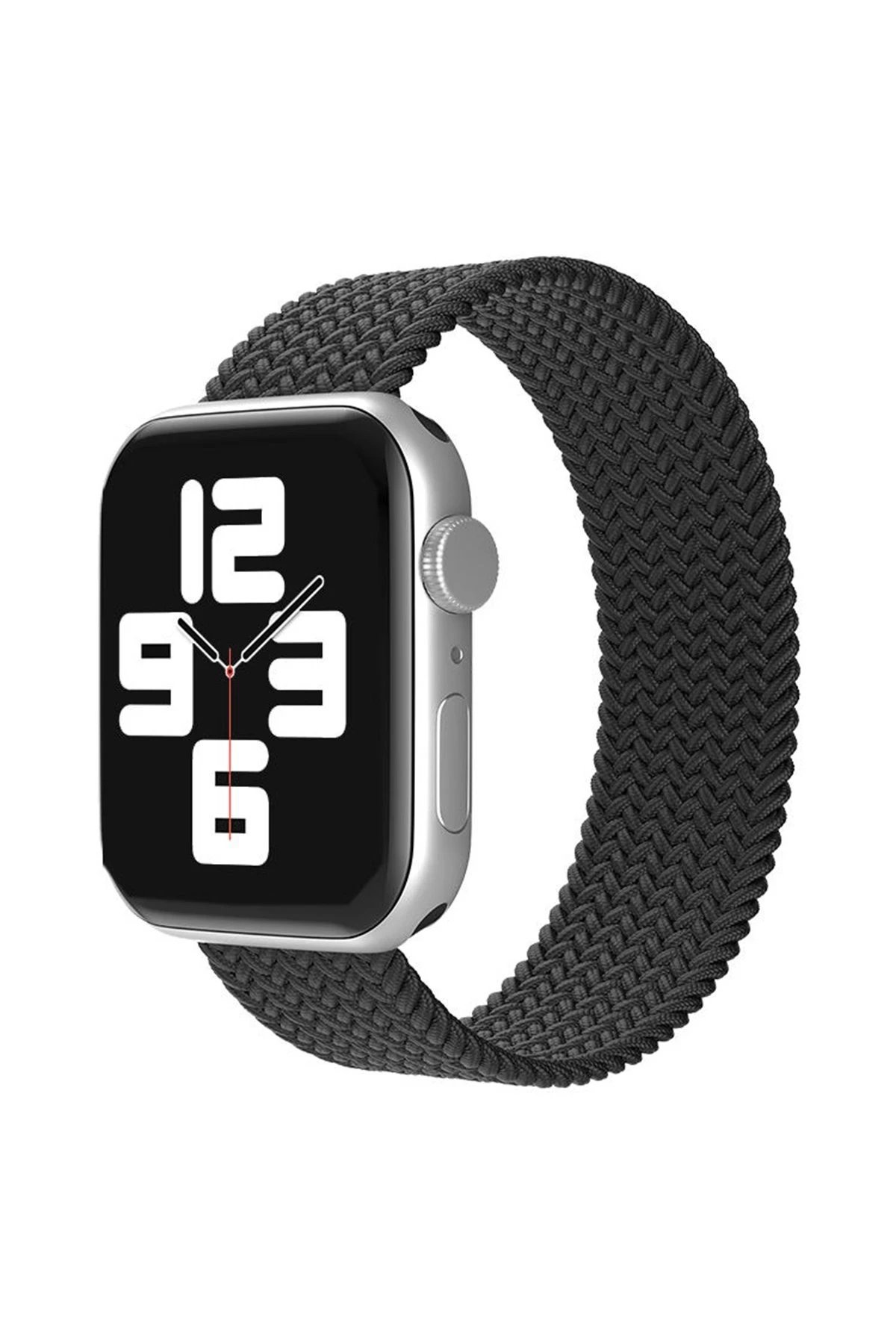 Apple Watch 42mm Ayarlı Solo Silikon Kordon - Siyah-(5796)
