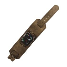 Apple Watch 42mm NL17 Deri Kordon - Kahverengi-(5796)