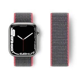 Apple Watch 38mm Hasırlı Cırtcırtlı Kordon - Pembe-(5796)