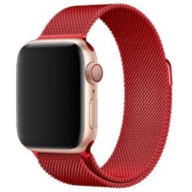 Apple Watch 38mm Metal Mıknatıslı Kordon - Kırmızı-(5796)