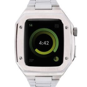 Apple Watch 45mm Metal Petek Kasalı Kordon - Gümüş-(5796)