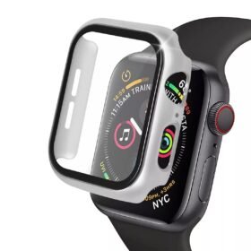 Apple Watch 41mm Camlı Kasa Ekran Koruyucu - Gümüş-(5796)