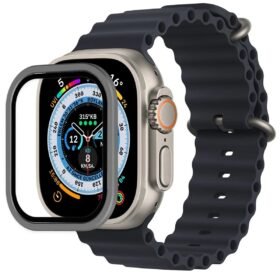 Apple Watch Ultra 49mm Alüminyum Kasa Cam Ekran Koruyucu - Gri-(5796)