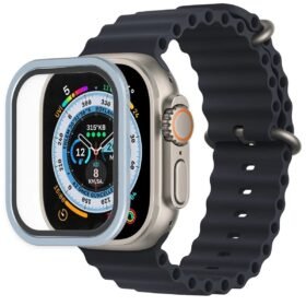 Apple Watch Ultra 49mm Alüminyum Kasa Cam Ekran Koruyucu - Mavi-(5796)