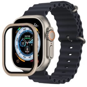 Apple Watch Ultra 49mm Alüminyum Kasa Cam Ekran Koruyucu - Gold-(5796)