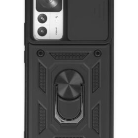 Xiaomi Mi 12T Pro Kılıf Pars Lens Yüzüklü Silikon - Siyah-(5796)