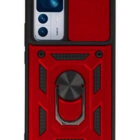 Xiaomi Mi 12T Pro Kılıf Pars Lens Yüzüklü Silikon - Kırmızı-(5796)