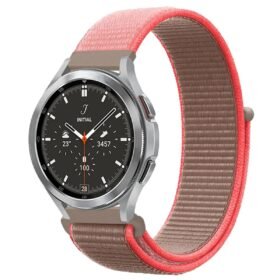 Watch 22mm Hasırlı Cırtcırtlı Kordon - Pembe-(5796)