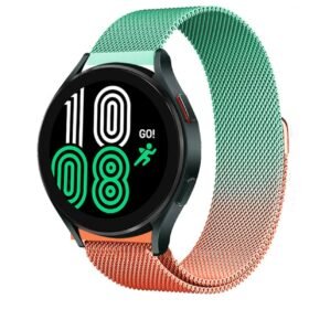 Watch 22mm Metal Mıknatıslı Kordon - Turuncu-Yeşil-(5796)